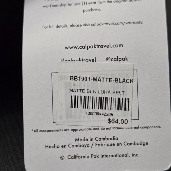 NWT Calpak Luka Belt/Crossbody Bag in Matte Black - Picture 12 of 12